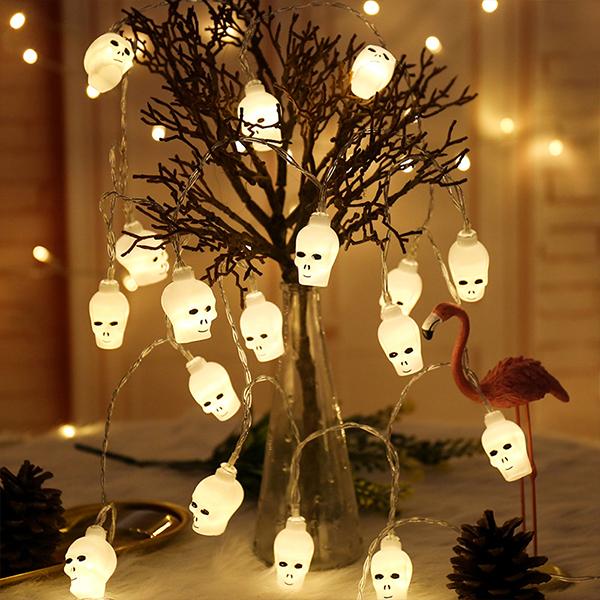 Saker Halloween 3D Skull String Lights