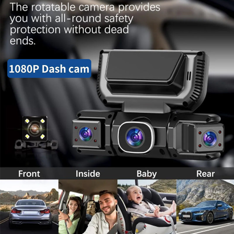 Sakerplus® 4 Channel Dash Cam Front Rear
