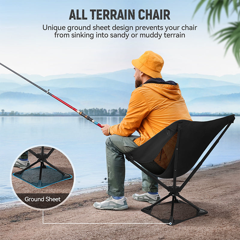 Saker Folding Swivel Camping Chair