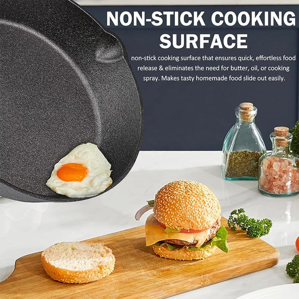Sakerplus® Pre-Seasoned Cast Iron Skillet Set