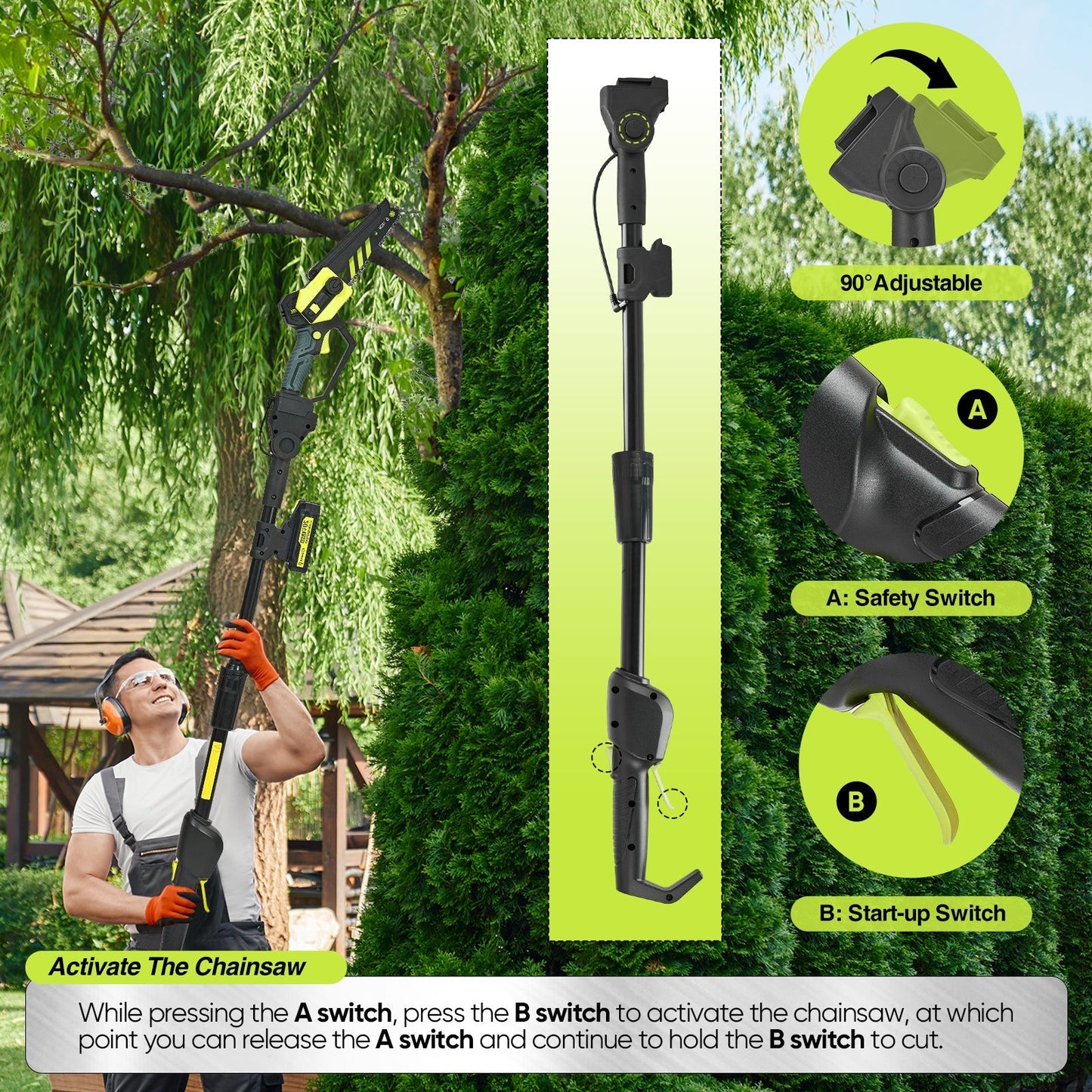 Sakerplus® Cordless Pole Saw and Mini Chainsaw