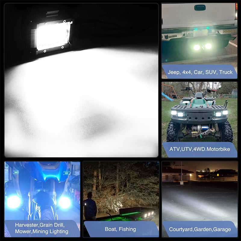 Sakerplus LED Work Light Pods With Brackets