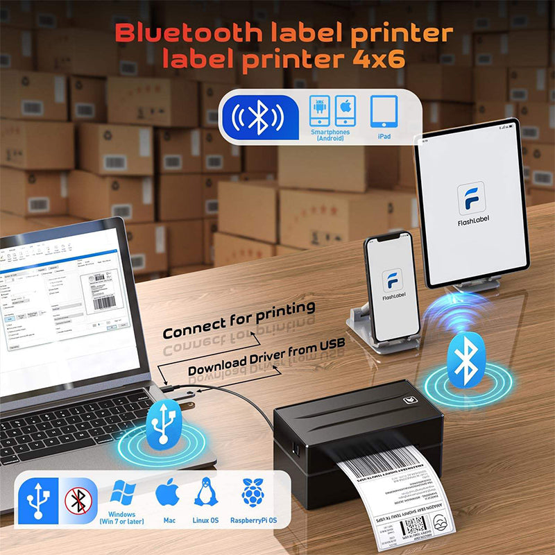 Sakerplus Wireless Bluetooth Label Printer