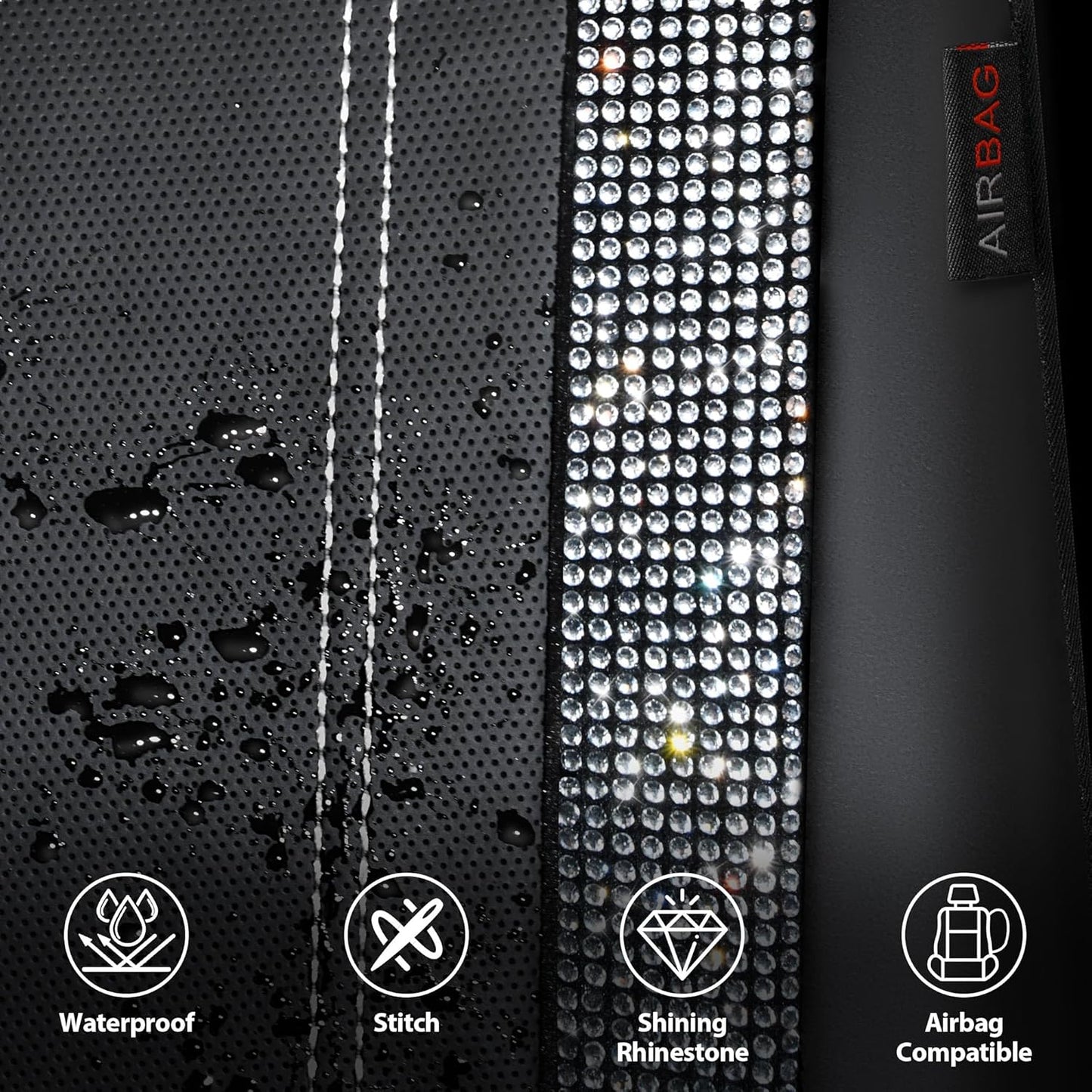 Sakerplus® Luxury Leather Bling Car Seat Covers