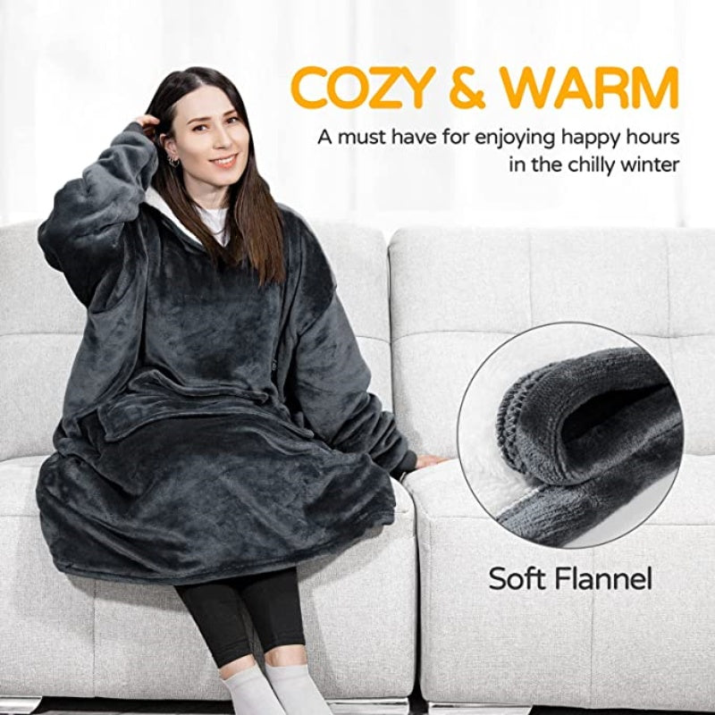 Sakerplus Cordless Oversized Heated Hoodie Blanket