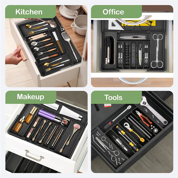 Sakerplus® Expandable Adjustable Kitchen Utensil Organizer Tray