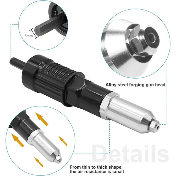 Sakerplus® Electric Rivet Gun Power Drill Adapter