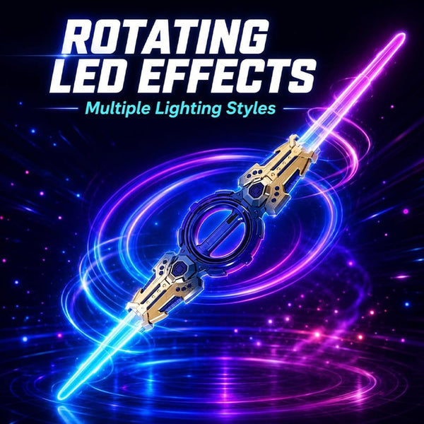 Sakerplus® Retractable Rotating Dual Blade Light Up Sword