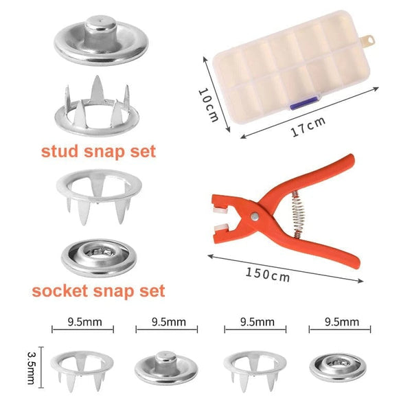 Sakerplus® Metal Snap Fastener Tool Set