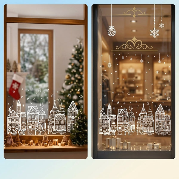 Sakerplus® Christmas Village Window Cling