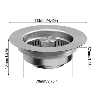 Sakerplus Upgraded 3-in-1 Kitchen Sink Drain Strainer