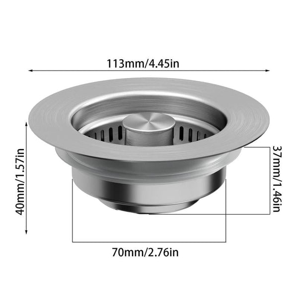 Sakerplus Upgraded 3-in-1 Kitchen Sink Drain Strainer