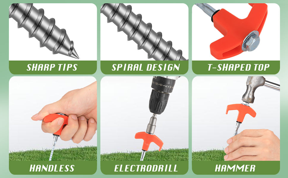 SAKER® 8" Screw in Tent Stakes