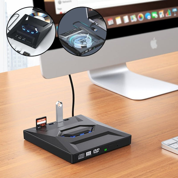Sakerplus® 7-in-1 External USB DVD Drive & Blu-ray Player