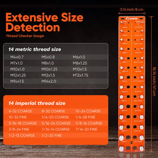 Sakerplus® Nut and Bolt Thread Checker