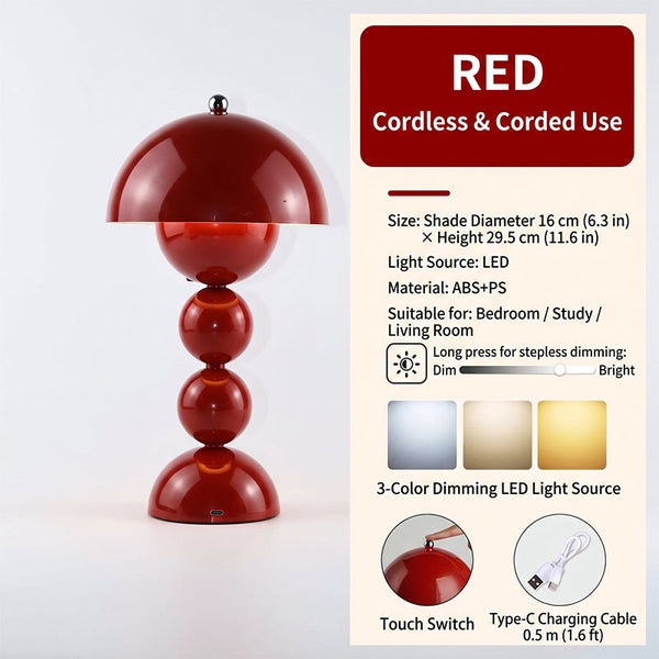Sakerplus® Vintage Cream Triple-Globe Touch Table Lamp