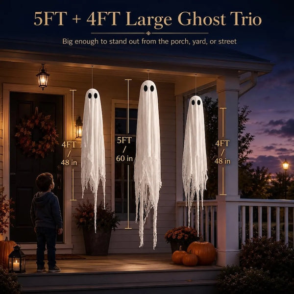 Sakerplus® Oversized Pre-Assembled Hanging Ghost Decorations