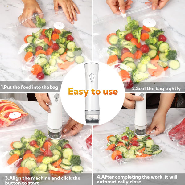 Sakerplus® Handheld Vacuum Sealer with Reusable Bags