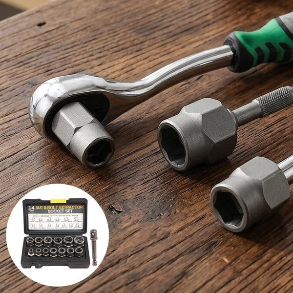 Sakerplus® Impact Bolt Nut Extractor Set