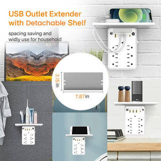 Sakerplus® Multi-plug outlet with night light