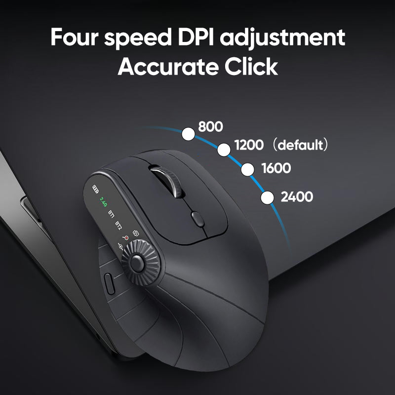 Sakerplus Ergonomic Triple-Connect Wireless Mouse