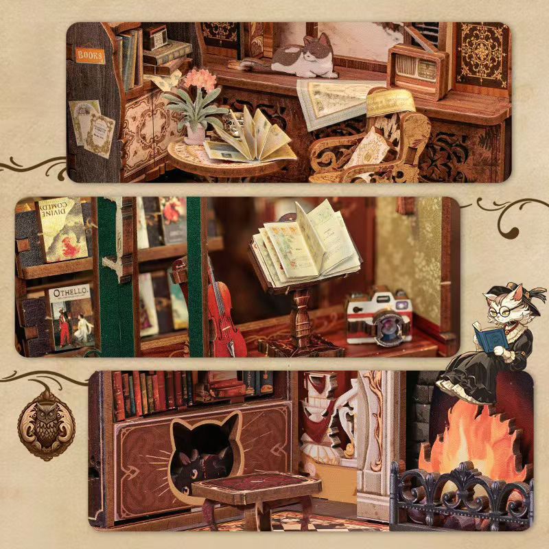 Sakerplus Mini Bookstore DIY Kit Decor