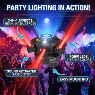 Sakerplus® Moving Head RGBW LED Disco Light