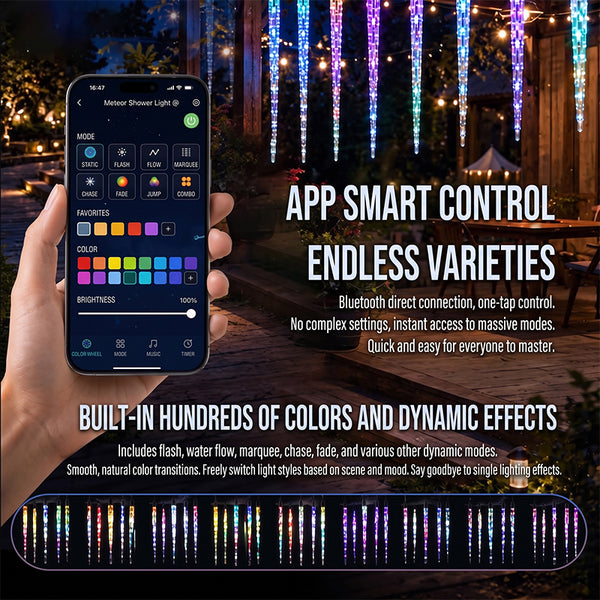 Sakerplus® Outdoor Multicolor Music Sync Icicle Lights