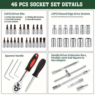 Sakerplus® Socket Wrench Set for Automotive Repair