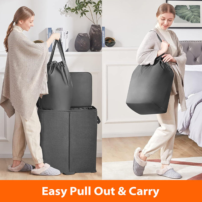 Sakerplus Double Laundry Hamper with Lid