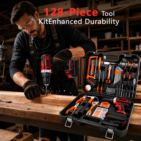 Sakerplus® 128 Piece Cordless Drill Tool Set