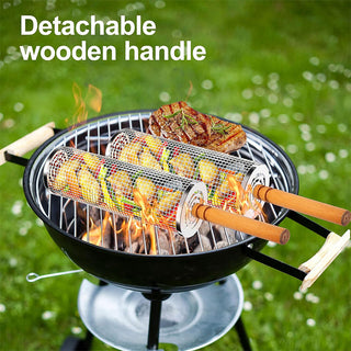 Sakerplus® Rolling Grill Basket Set