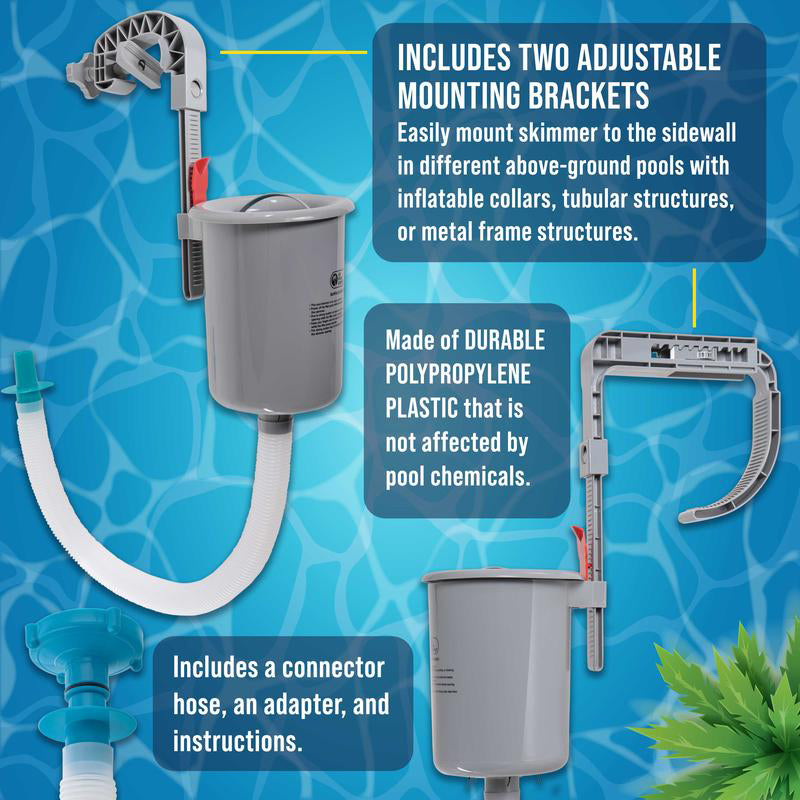 Sakerplus Floating Pool Skimmer with Mount Bracket