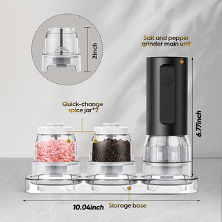 Sakerplus Rechargeable Electric Salt Pepper Grinder Set