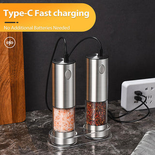 Sakerplus Rechargeable Electric Salt and Pepper Grinder Set