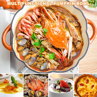 Sakerplus® Enameled Cast Iron Pumpkin Dutch Oven