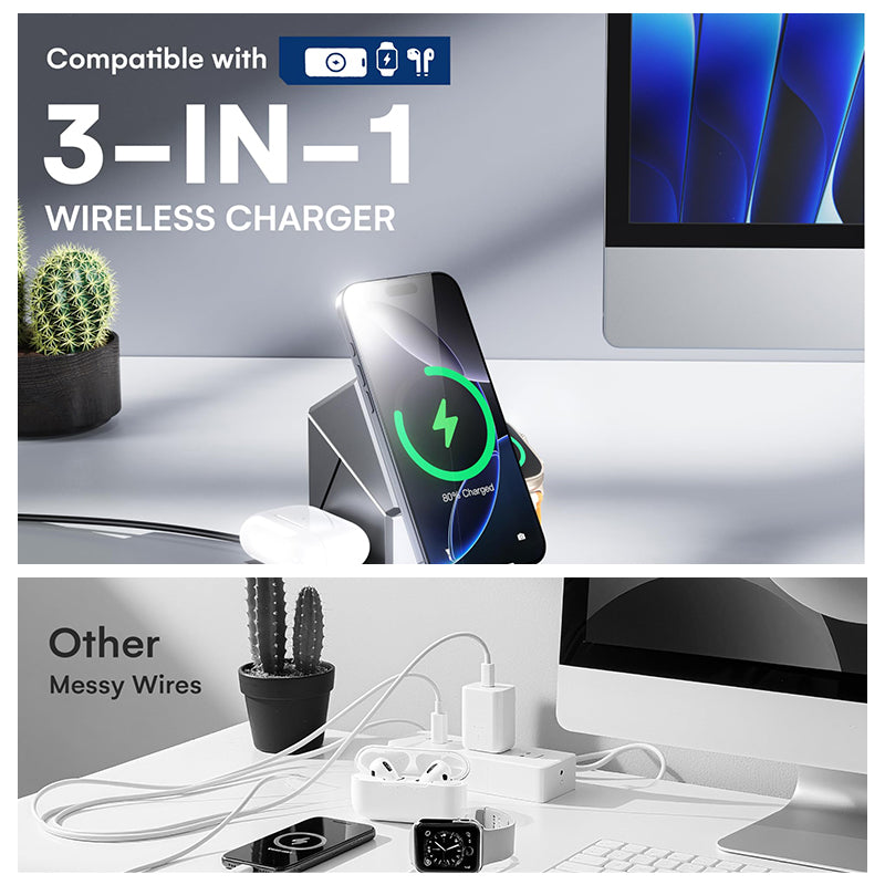 Sakerplus 3 in 1 Charging Station for Apple