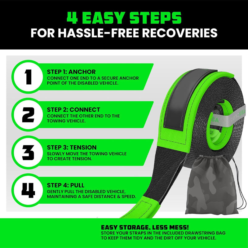 Sakerplus Heavy Duty Recovery Tow Strap