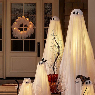 Sakerplus Light-Up Halloween Ghost Wreath