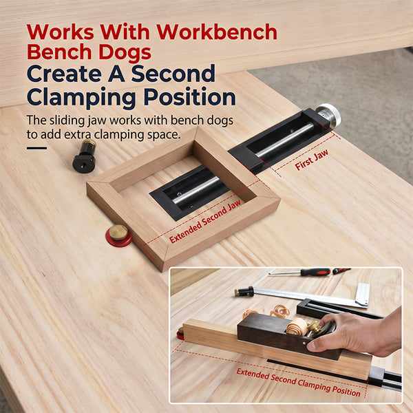Sakerplus® Adjustable Workbench Tail Vise Clamp