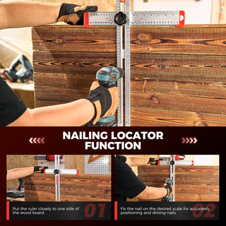 SAKER® 4 in 1 Drilling Positioning Ruler