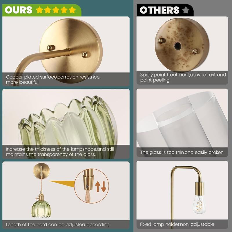 Sakerplus Battery-Powered RGB Wall Sconce Set