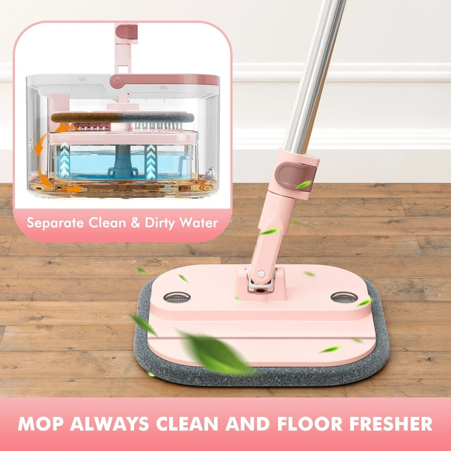 Sakerplus Upgrade Spin Mop Bucket with Detachable Inner Bucket