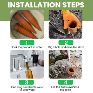 Sakerplus® Self-Watering Terracotta Plant Spikes Pack