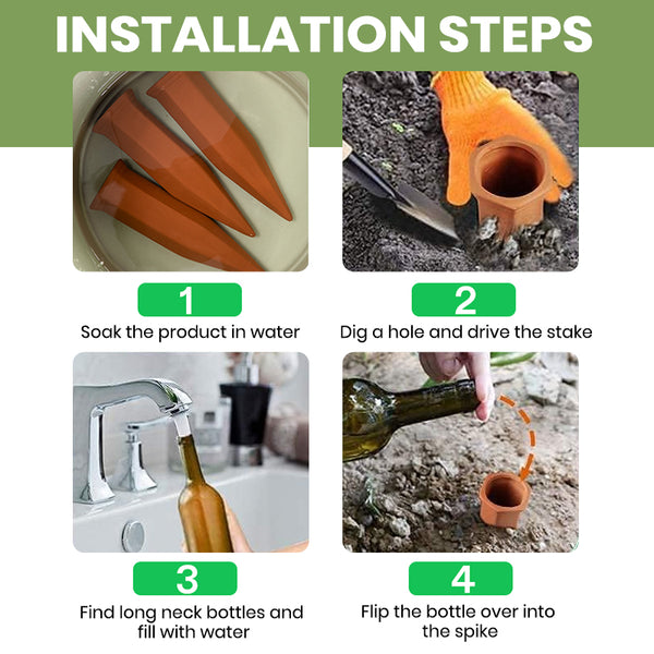 Sakerplus® Self-Watering Terracotta Plant Spikes Pack