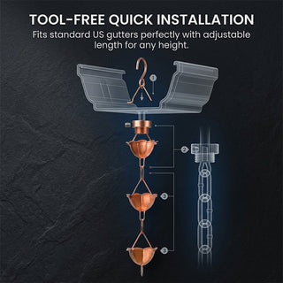 Sakerplus® Nature-Inspired Petal Design Rain Chain