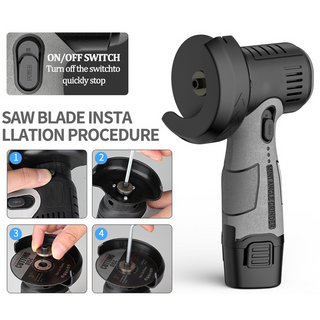 Sakerplus 12V Mini Angle Grinder with Cutting Disc