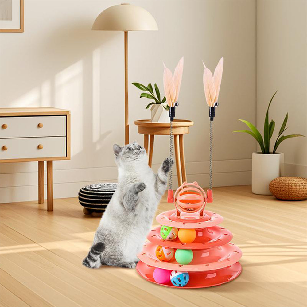 Sakerplus® Cat Toy 4-Level Interactive Roller