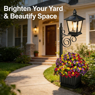 Sakerplus® Solar Planter Lamp Post Light