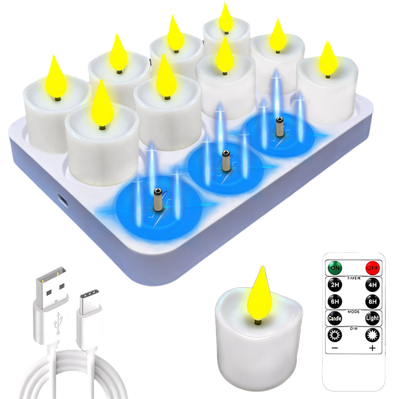 Sakerplus® Rechargeable Waterproof LED Tea Lights